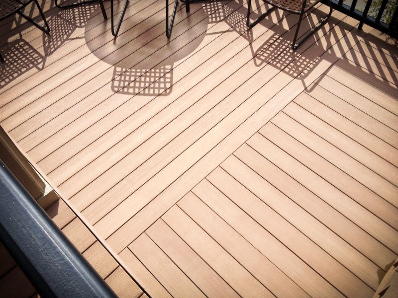A clean wooden deck located in Fredricksburg